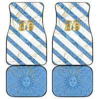 Custom Argentina Football Car Mats Sun Of May Baroque Filigree Gold Striped Patterns