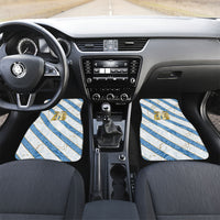 Custom Argentina Football Car Mats Sun Of May Baroque Filigree Gold Striped Patterns
