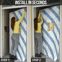 Custom Argentina Football Door Cover Sun Of May Baroque Filigree Gold Striped Patterns
