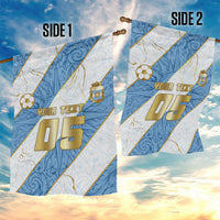 Custom Argentina Football Garden Flag Sun Of May Baroque Filigree Gold Striped Patterns