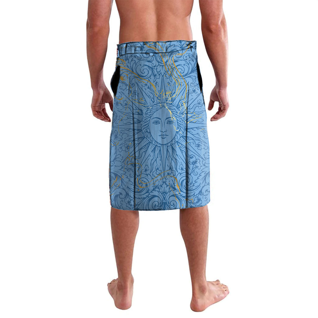 Custom Argentina Football Lavalava Sun Of May Baroque Filigree Gold Striped Patterns