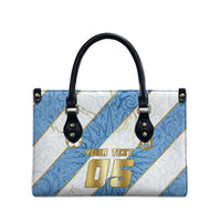 Custom Argentina Football Leather Bag Sun Of May Baroque Filigree Gold Striped Patterns