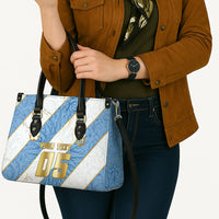 Custom Argentina Football Leather Bag Sun Of May Baroque Filigree Gold Striped Patterns