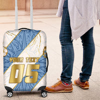 Custom Argentina Football Luggage Cover Sun Of May Baroque Filigree Gold Striped Patterns