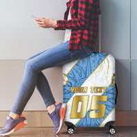 Custom Argentina Football Luggage Cover Sun Of May Baroque Filigree Gold Striped Patterns