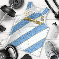 Custom Argentina Football Men Tank Top Sun Of May Baroque Filigree Gold Striped Patterns