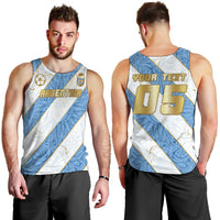 Custom Argentina Football Men Tank Top Sun Of May Baroque Filigree Gold Striped Patterns