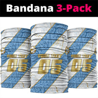 Custom Argentina Football Neck Gaiter Sun Of May Baroque Filigree Gold Striped Patterns