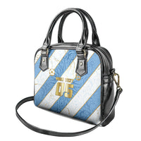 Custom Argentina Football Shoulder Handbag Sun Of May Baroque Filigree Gold Striped Patterns