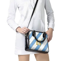 Custom Argentina Football Shoulder Handbag Sun Of May Baroque Filigree Gold Striped Patterns
