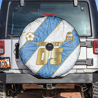 Custom Argentina Football Spare Tire Cover Sun Of May Baroque Filigree Gold Striped Patterns