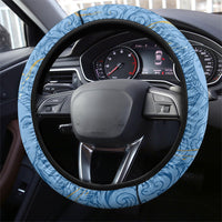 Argentina Football Steering Wheel Cover Sun Of May Baroque Filigree Gold Striped Patterns