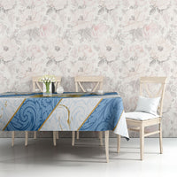 Custom Argentina Football Tablecloth Sun Of May Baroque Filigree Gold Striped Patterns