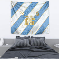 Custom Argentina Football Tapestry Sun Of May Baroque Filigree Gold Striped Patterns