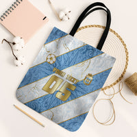 Custom Argentina Football Tote Bag Sun Of May Baroque Filigree Gold Striped Patterns