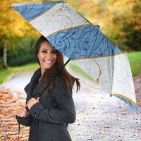 Custom Argentina Football Umbrella Sun Of May Baroque Filigree Gold Striped Patterns