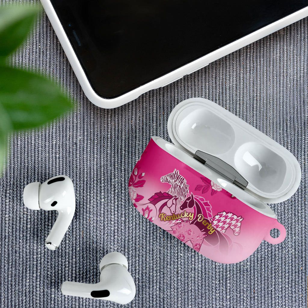 Kentucky Horse AirPods Case Roses Equestrian Pattern Houndstooth Floral
