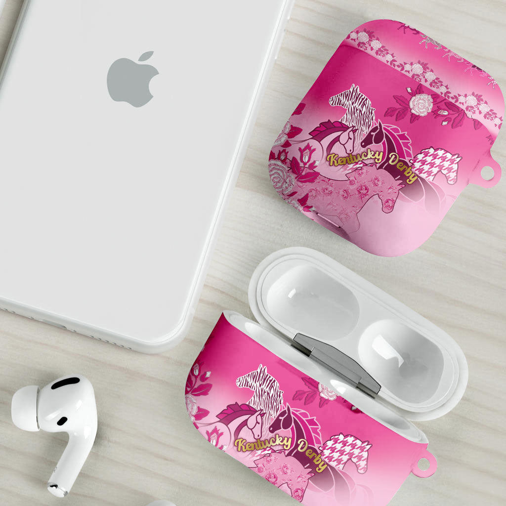 Kentucky Horse AirPods Case Roses Equestrian Pattern Houndstooth Floral