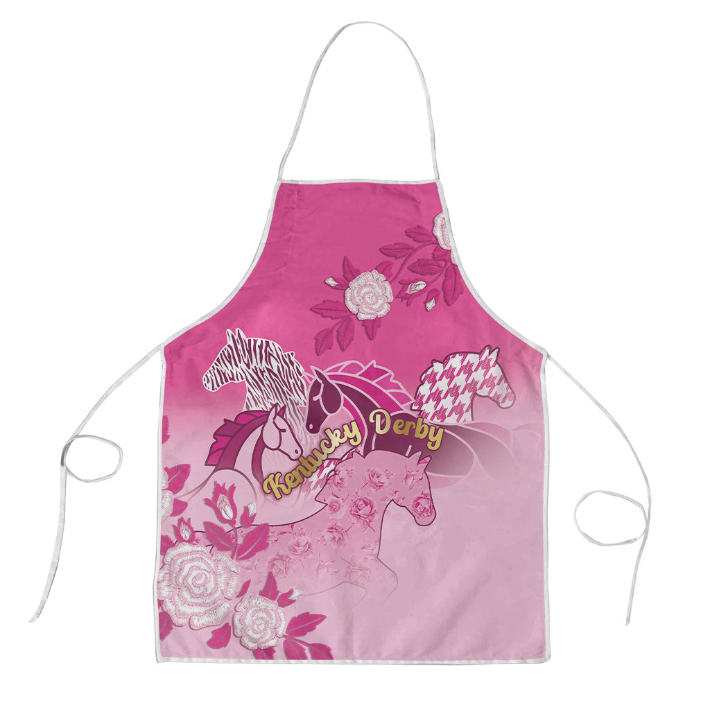 Kentucky Horse Apron Roses Equestrian Pattern Houndstooth Floral