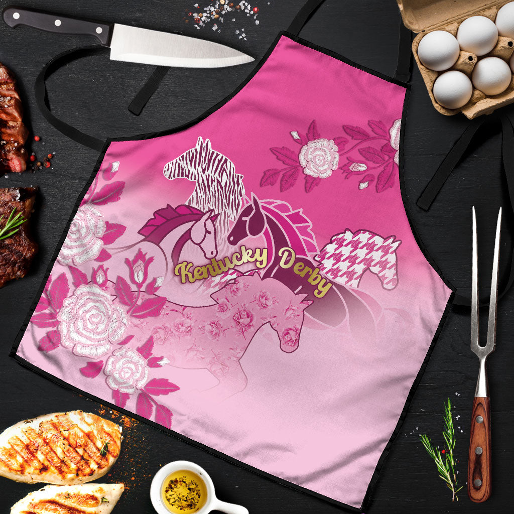 Kentucky Horse Apron Roses Equestrian Pattern Houndstooth Floral