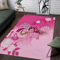 Kentucky Horse Area Rug Roses Equestrian Pattern Houndstooth Floral
