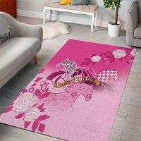 Kentucky Horse Area Rug Roses Equestrian Pattern Houndstooth Floral