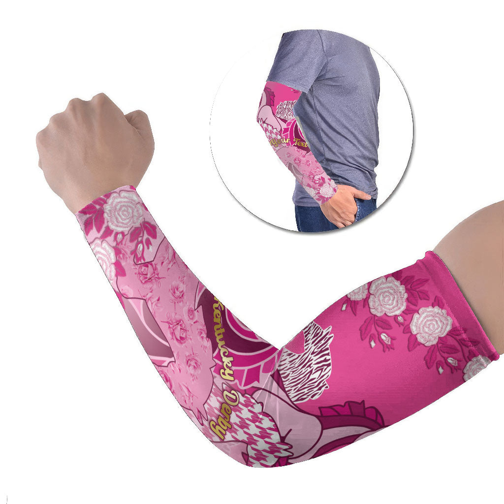 Personalized Kentucky Horse Arm Sleeves Roses Equestrian Pattern Houndstooth Floral