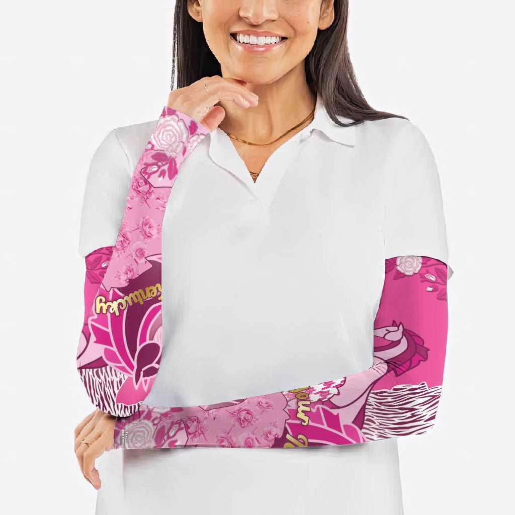 Personalized Kentucky Horse Arm Sleeves Roses Equestrian Pattern Houndstooth Floral