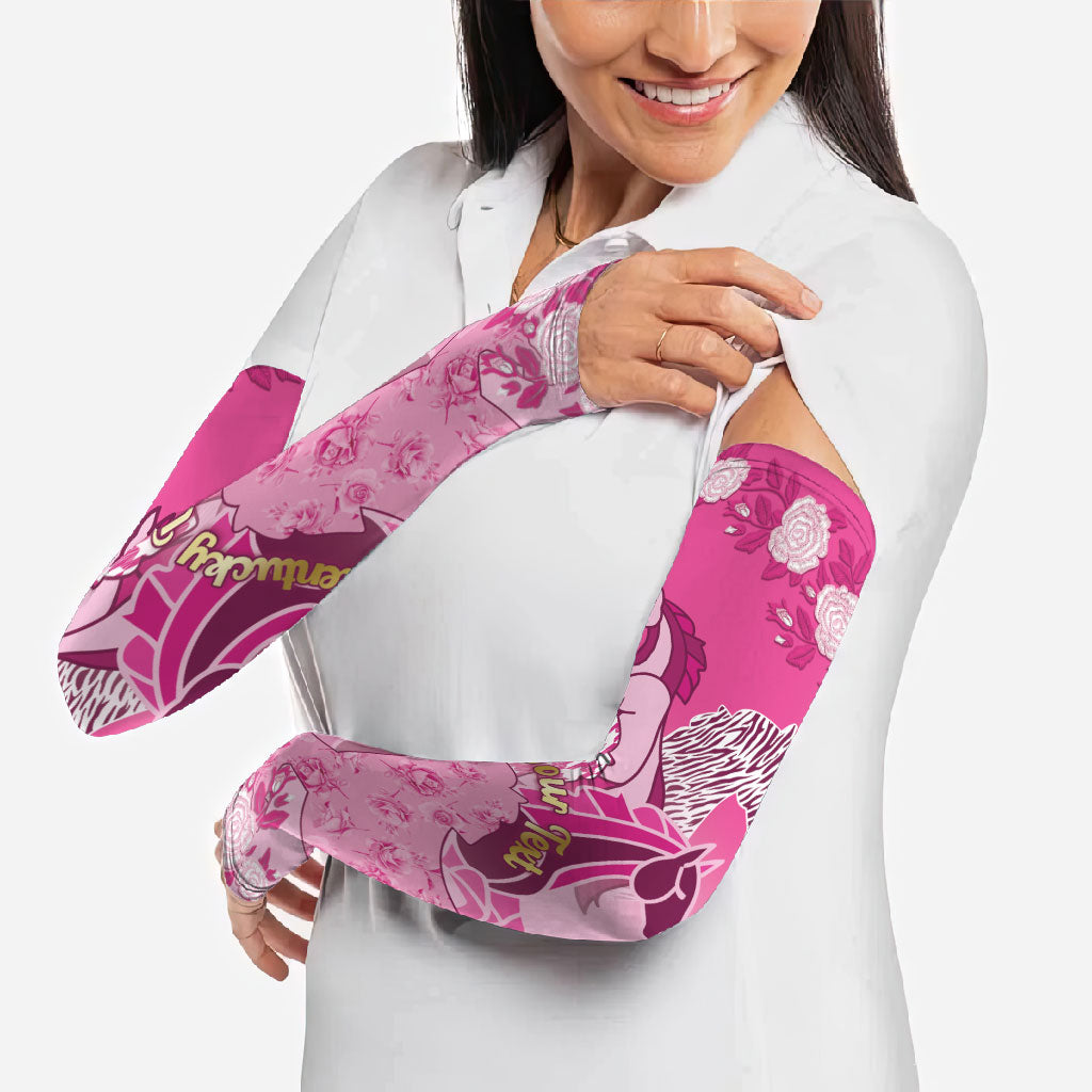 Personalized Kentucky Horse Arm Sleeves Roses Equestrian Pattern Houndstooth Floral