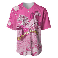 Personalized Kentucky Horse Baseball Jersey Roses Equestrian Pattern Houndstooth Floral