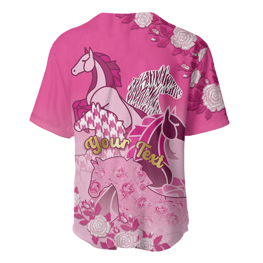 Personalized Kentucky Horse Baseball Jersey Roses Equestrian Pattern Houndstooth Floral