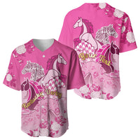 Personalized Kentucky Horse Baseball Jersey Roses Equestrian Pattern Houndstooth Floral