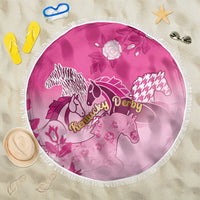 Kentucky Horse Beach Blanket Roses Equestrian Pattern Houndstooth Floral