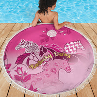 Kentucky Horse Beach Blanket Roses Equestrian Pattern Houndstooth Floral