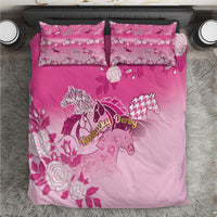 Kentucky Horse Bedding Set Roses Equestrian Pattern Houndstooth Floral