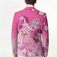 Personalized Kentucky Horse Blazer Roses Equestrian Pattern Houndstooth Floral