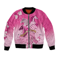 Personalized Kentucky Horse Bomber Jacket Roses Equestrian Pattern Houndstooth Floral