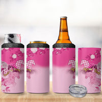 Personalized Kentucky Horse 4 in 1 Can Cooler Tumbler Roses Equestrian Pattern Houndstooth Floral