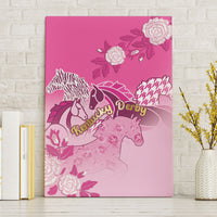 Kentucky Horse Canvas Wall Art Roses Equestrian Pattern Houndstooth Floral