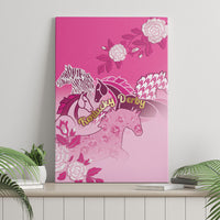 Kentucky Horse Canvas Wall Art Roses Equestrian Pattern Houndstooth Floral
