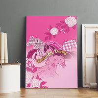 Kentucky Horse Canvas Wall Art Roses Equestrian Pattern Houndstooth Floral