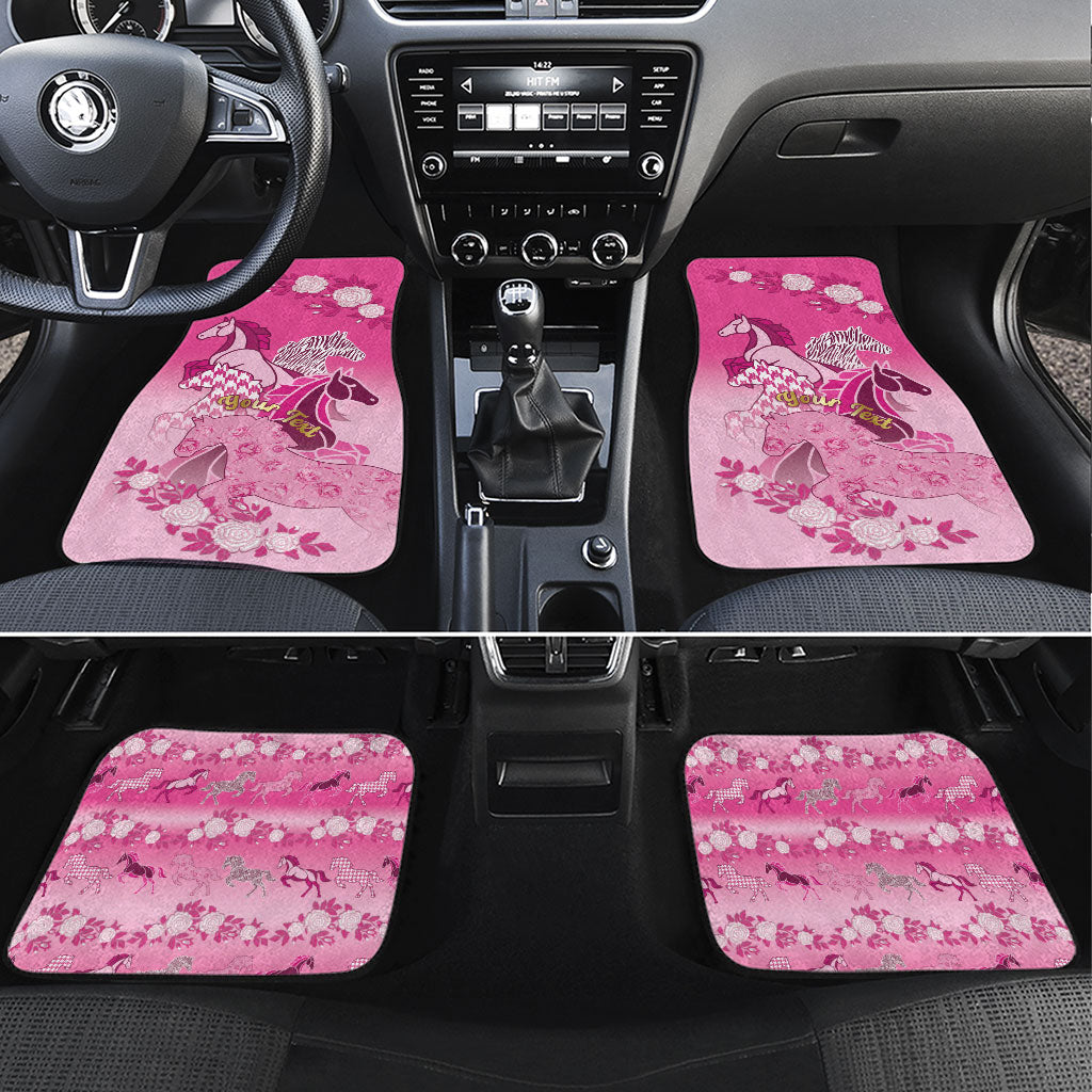 Personalized Kentucky Horse Car Mats Roses Equestrian Pattern Houndstooth Floral