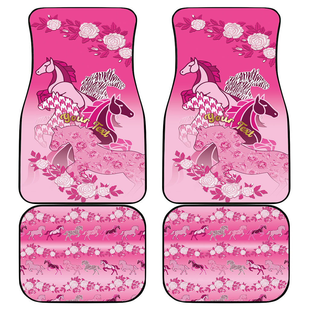 Personalized Kentucky Horse Car Mats Roses Equestrian Pattern Houndstooth Floral