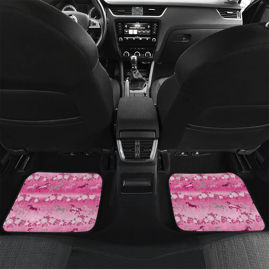 Personalized Kentucky Horse Car Mats Roses Equestrian Pattern Houndstooth Floral