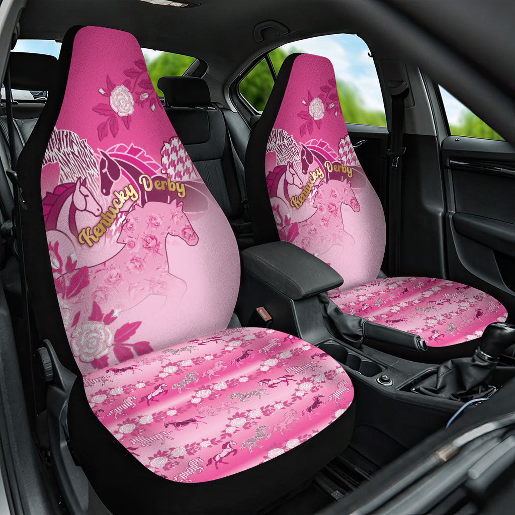 Kentucky Horse Car Seat Cover Roses Equestrian Pattern Houndstooth Floral