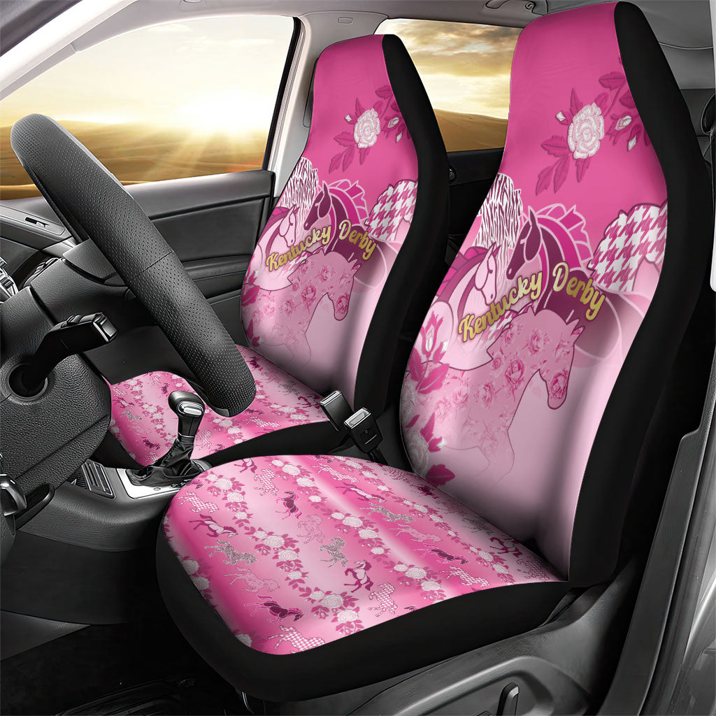Kentucky Horse Car Seat Cover Roses Equestrian Pattern Houndstooth Floral