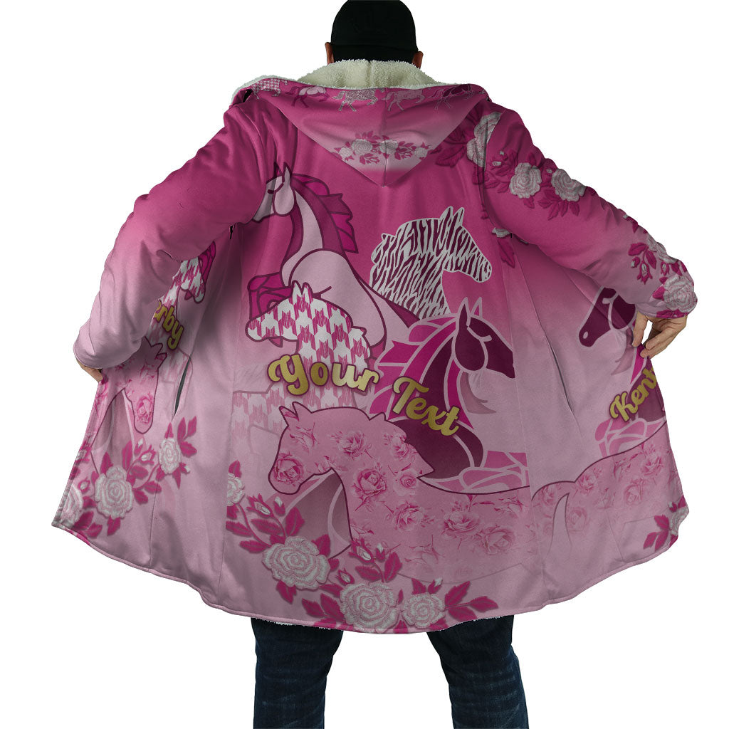 Personalized Kentucky Horse Cloak Roses Equestrian Pattern Houndstooth Floral