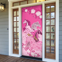 Personalized Kentucky Horse Door Cover Roses Equestrian Pattern Houndstooth Floral