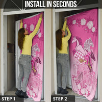 Personalized Kentucky Horse Door Cover Roses Equestrian Pattern Houndstooth Floral
