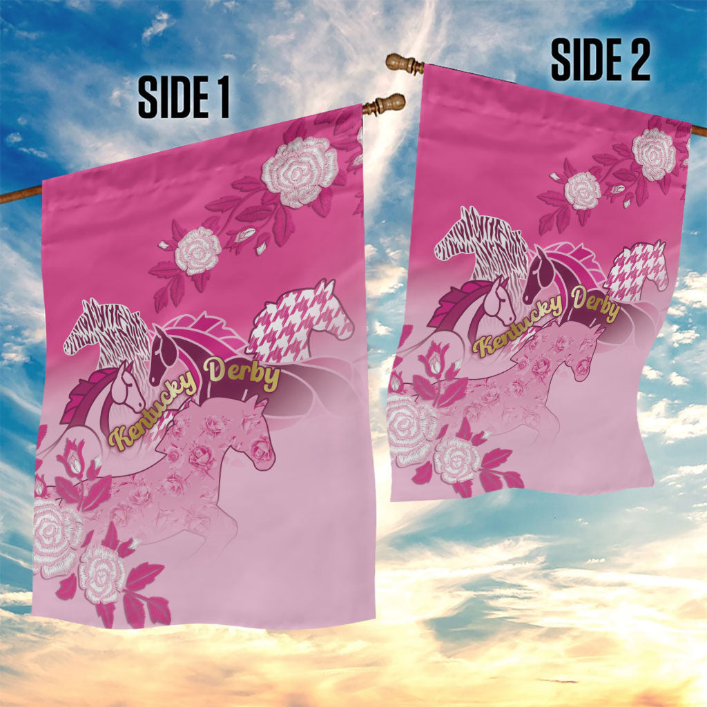 Kentucky Horse Garden Flag Roses Equestrian Pattern Houndstooth Floral